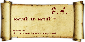 Horváth Artúr névjegykártya